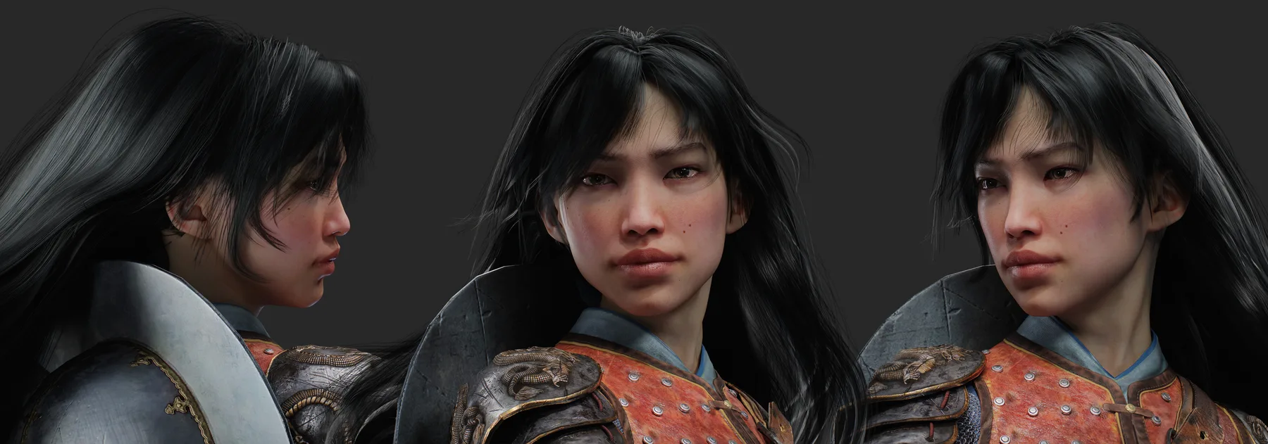 ZBrush head sculpting image from the Dragon Warrior project
