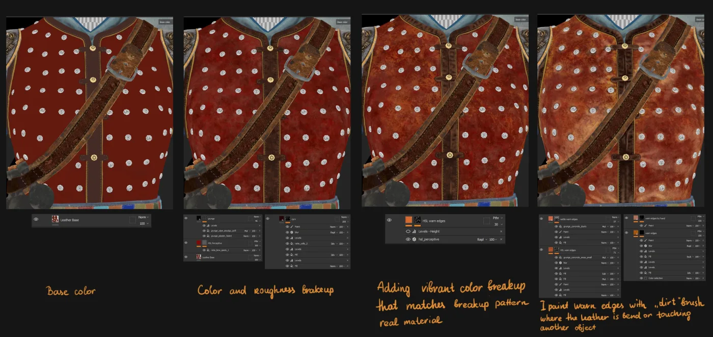 Dragon Warrior leather material and texture study